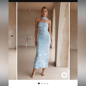 RUNWAY THE LABEL SOMMER MIDI DRESS - BLUE